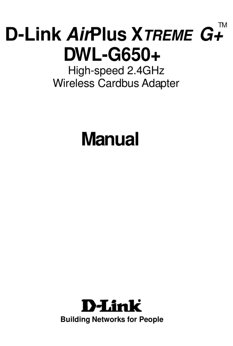 D-Link AirPlus XTREME G+ DWL-G650+ User manual D-Link AirPlus XTREME G+ DWL-G650+ User manual