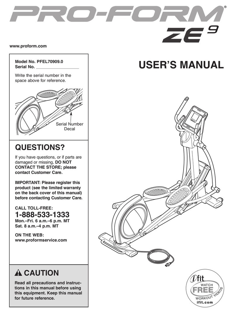 Pro-Form ZE 9 User manual Pro-Form ZE 9 User manual