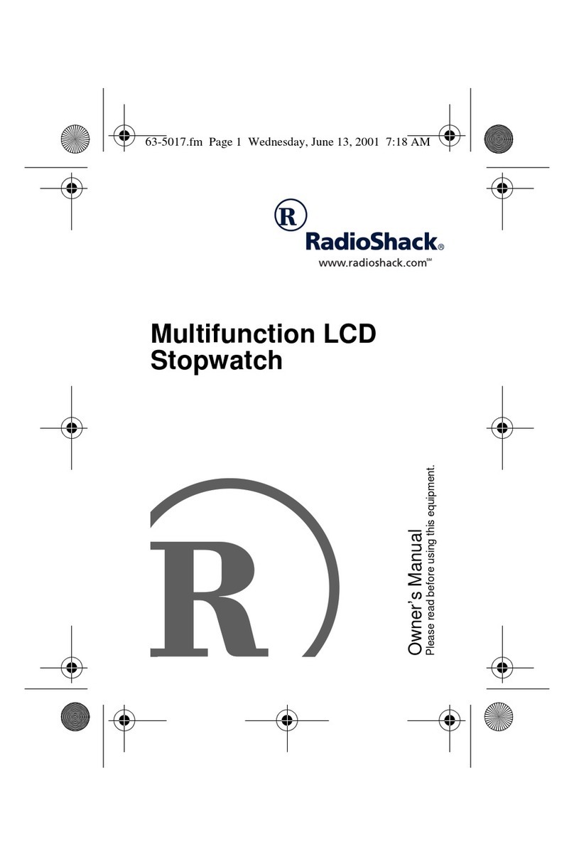 Radio Shack Multifunction LCD Stopwatch User manual