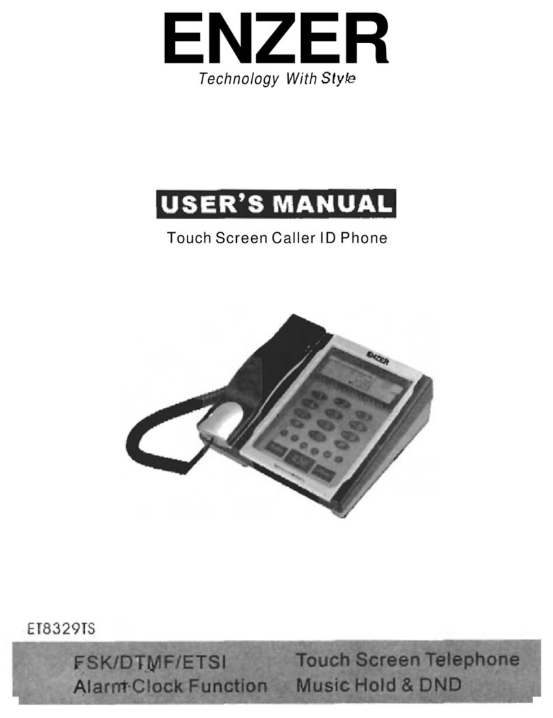 ENZER Touch Screen Caller ID Phone user manual