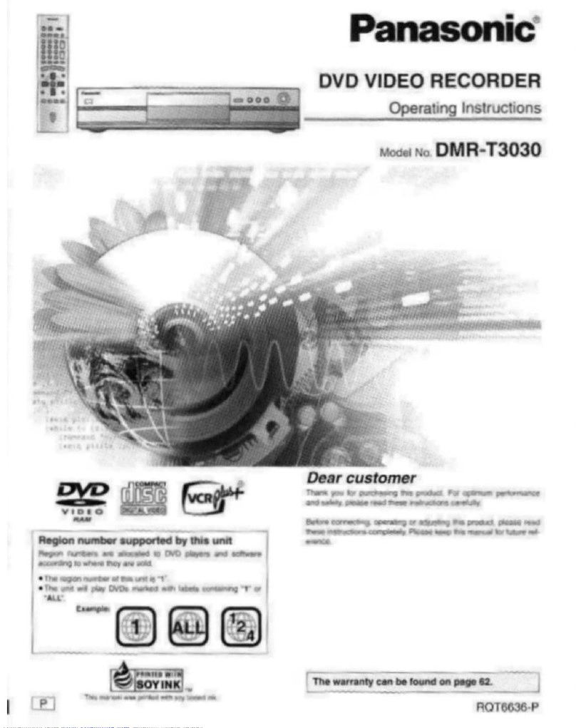 Panasonic DMR-T3030 User manual