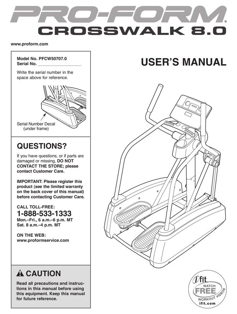 Pro-Form CROSSWALK 8.0 User manual Pro-Form CROSSWALK 8.0 User manual