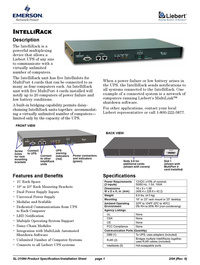 Liebert IntelliRack User manual