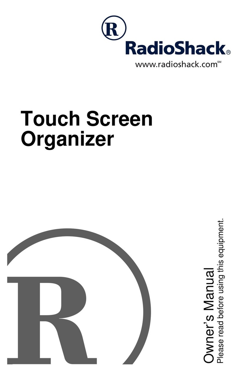 Radio Shack Touch Screen Organizer owner's manual