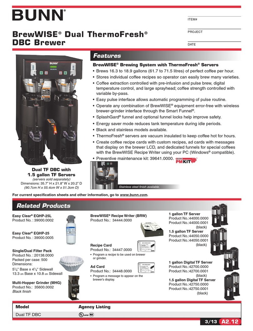 Bunn Single TF DBC Brochure & specs