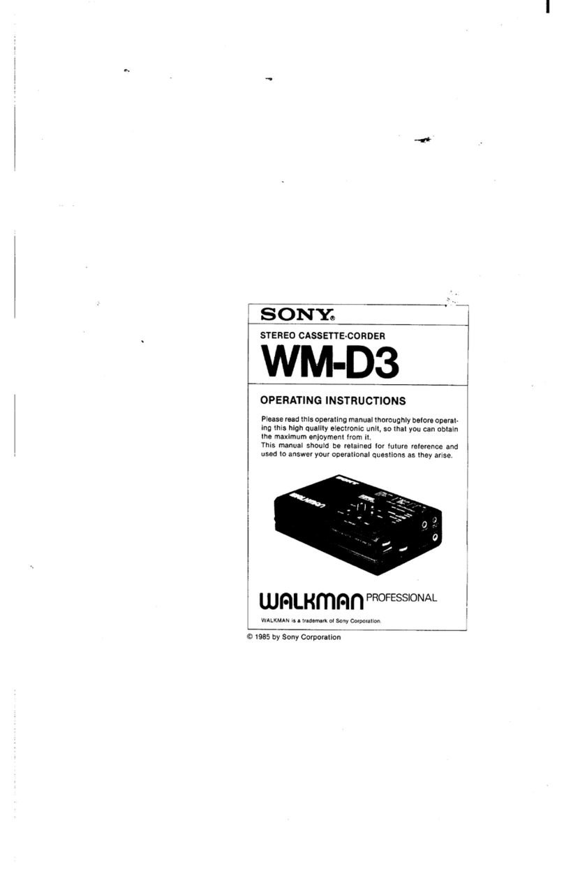 Sony Walkman WM-D3 operating instructions