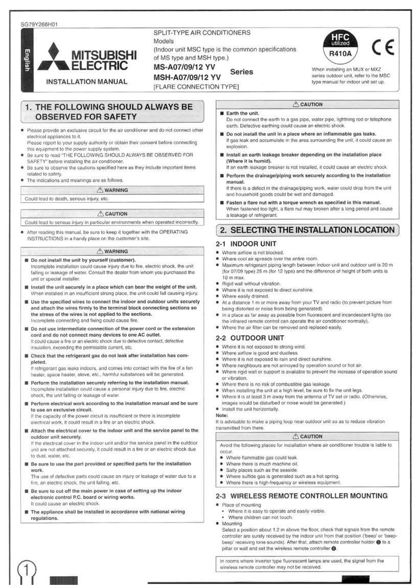 Mitsubishi Electric MS-A07 YV Series User manual