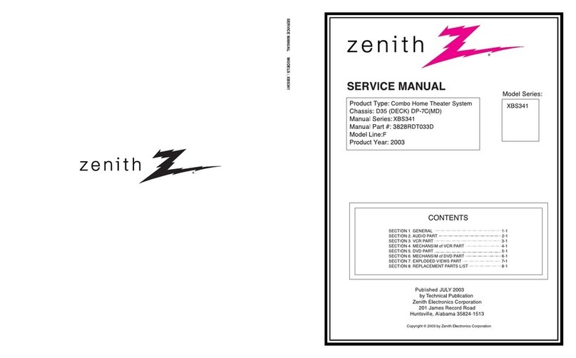 Zenith XBS341 Series Service manual