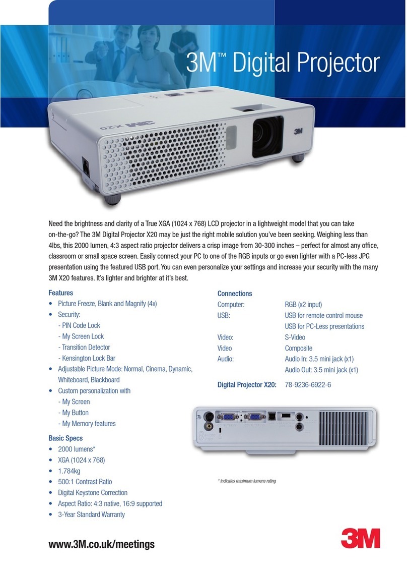 3M Digital Projector X20 User manual