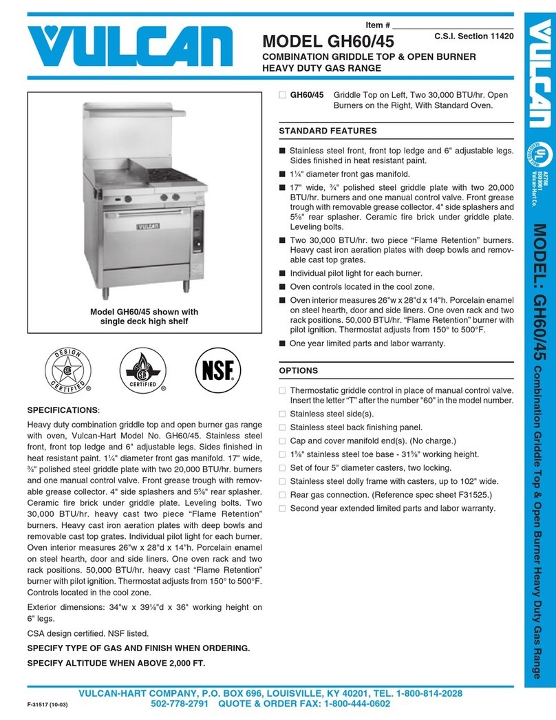 Vulcan-Hart GH60 User manual