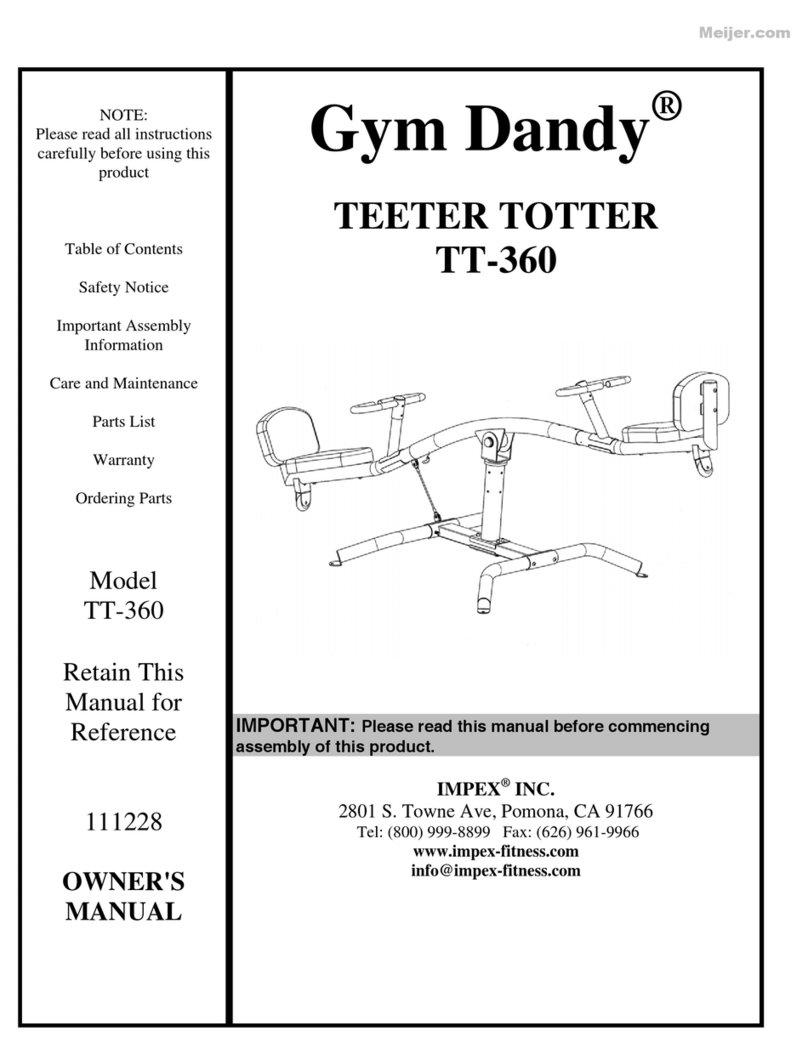 Impex Gym Dandy TT-360 owner's manual