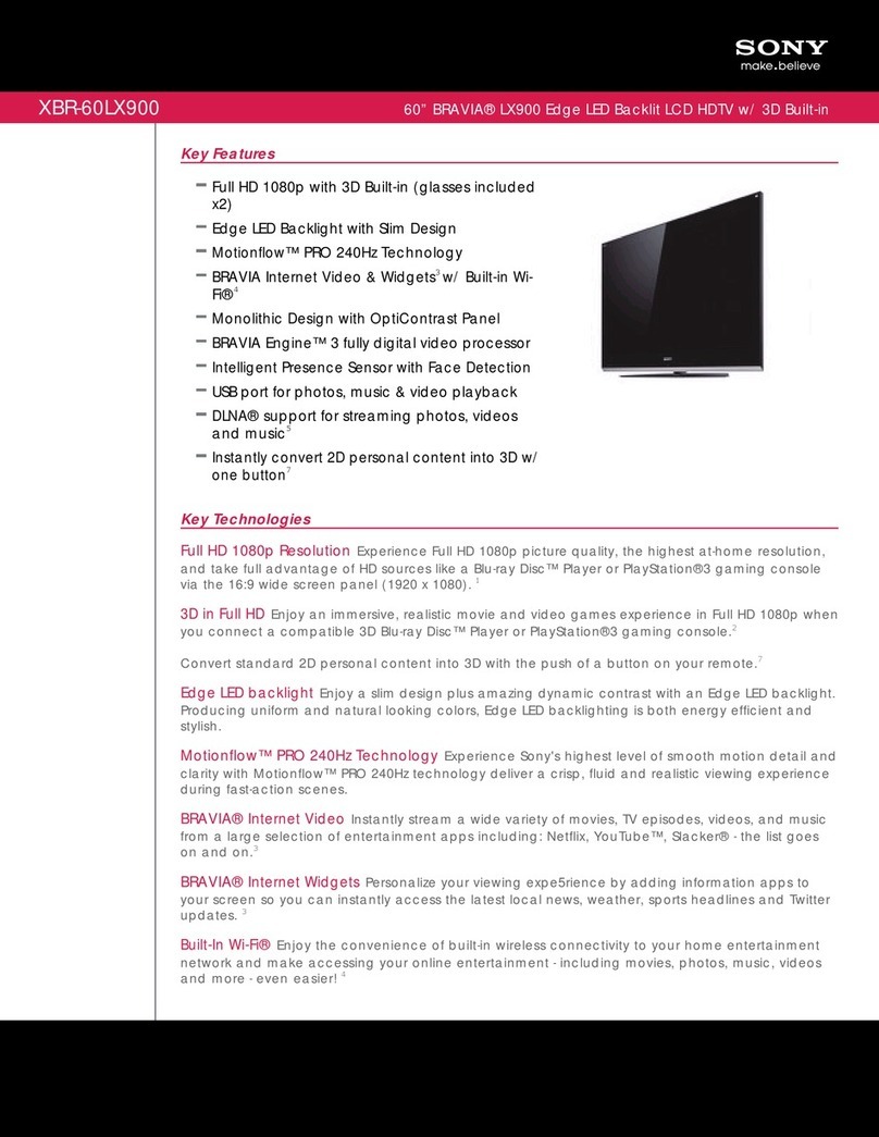 Sony Bravia XBR-60LX900 datasheet