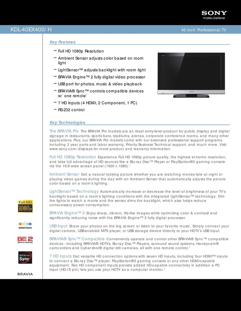 Sony KDL-40EX400 - Bravia Ex Series Lcd... Features & specifications
