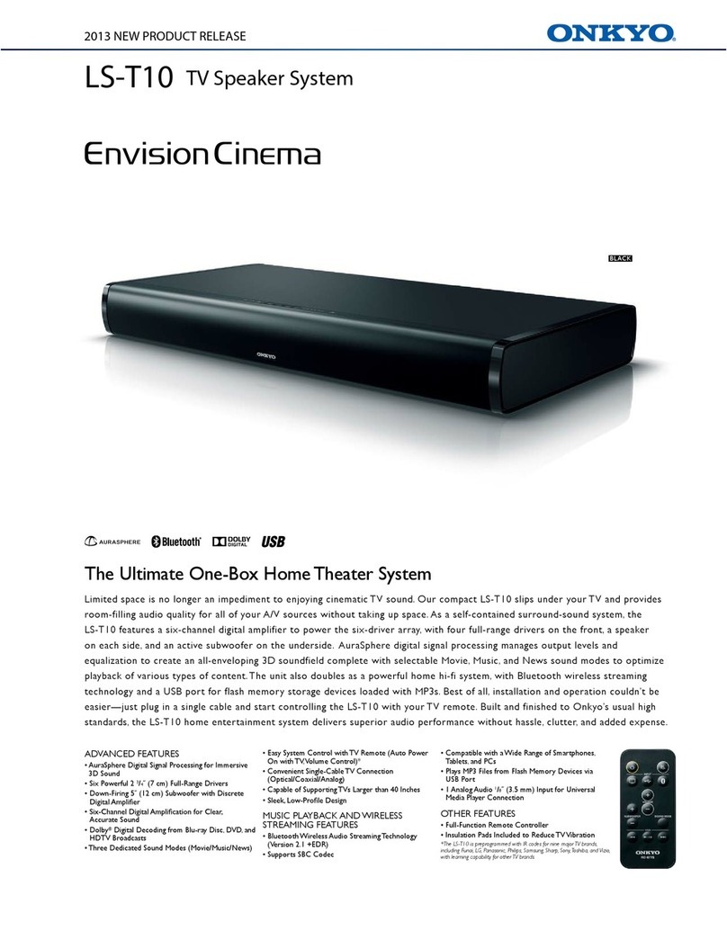 Onkyo EnvisionCinema LS-T10 User manual Onkyo EnvisionCinema LS-T10 User manual