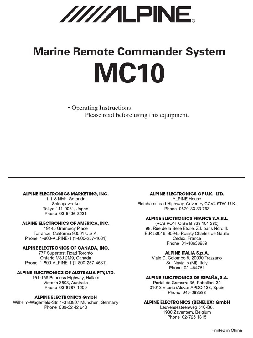 Alpine MC10 User manual