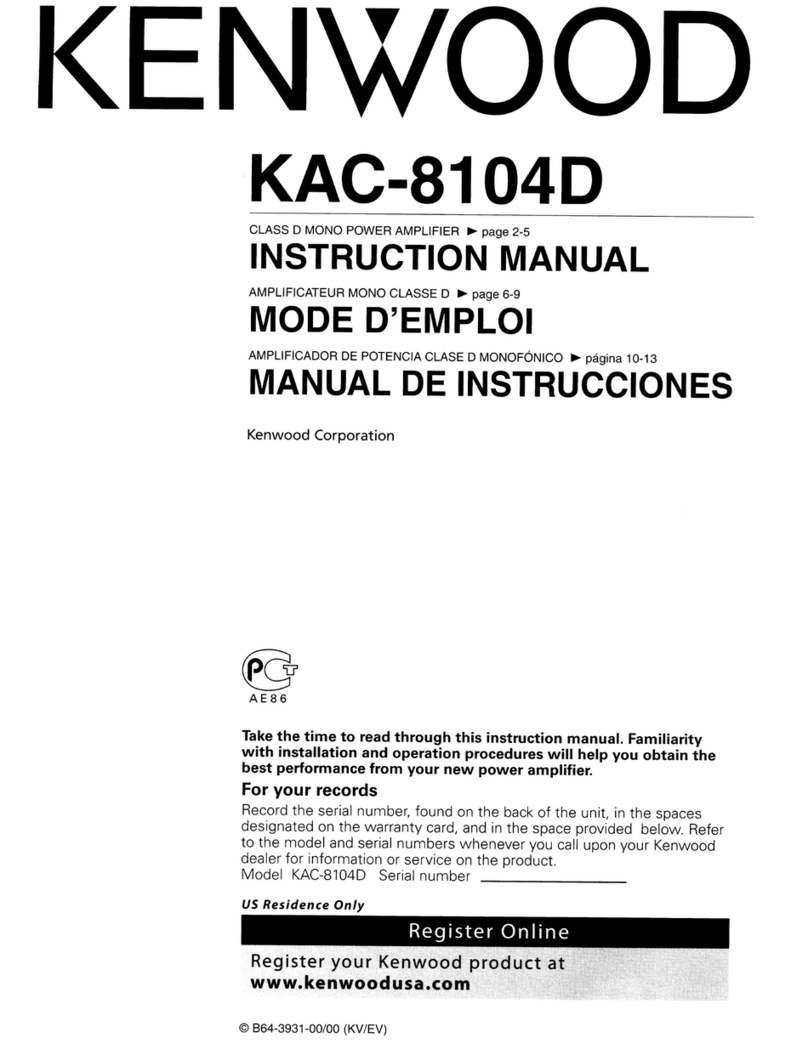 Kenwood KAC-8104D - Amplifier User manual