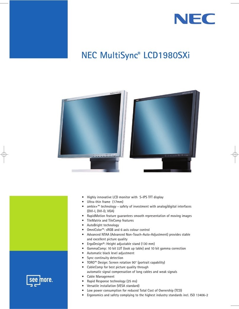 NEC LCD1980SXI - MultiSync - 19" LCD Monitor User manual