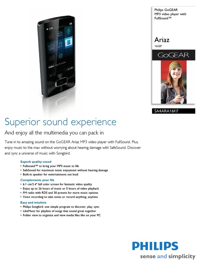 Philips GoGEAR Ariaz SA4ARA16KF/37 Brochure & specs