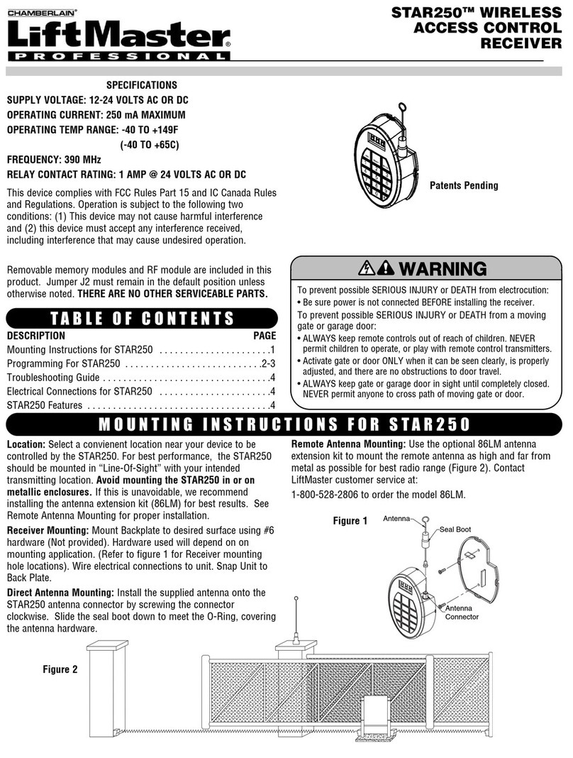 Chamberlain LiftMaster Star250 quick guide