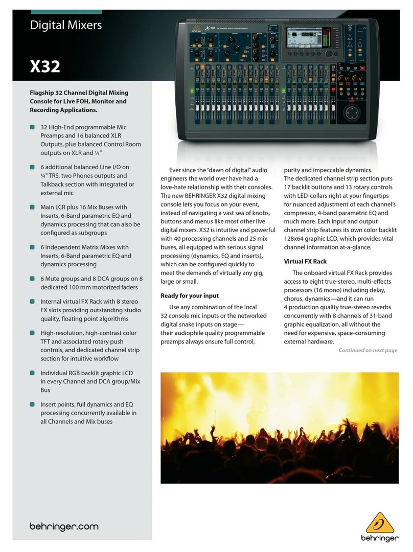 Behringer X32 DIGITAL MIXER user manual