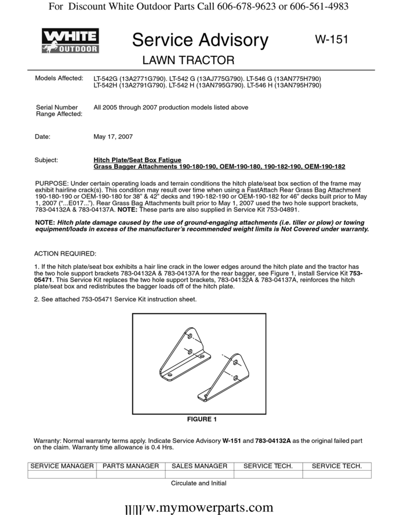 White Outdoor W-151 Service advisory