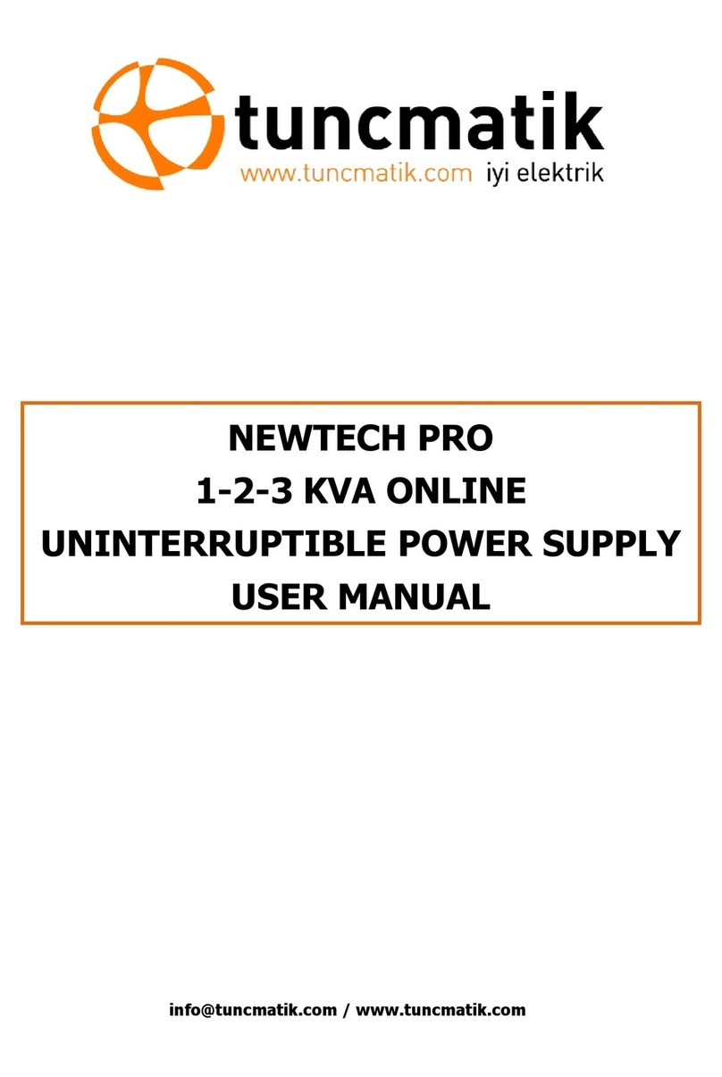 Tuncmatik NEWTECH PRO 3 KVA User manual Tuncmatik NEWTECH PRO 3 KVA User manual