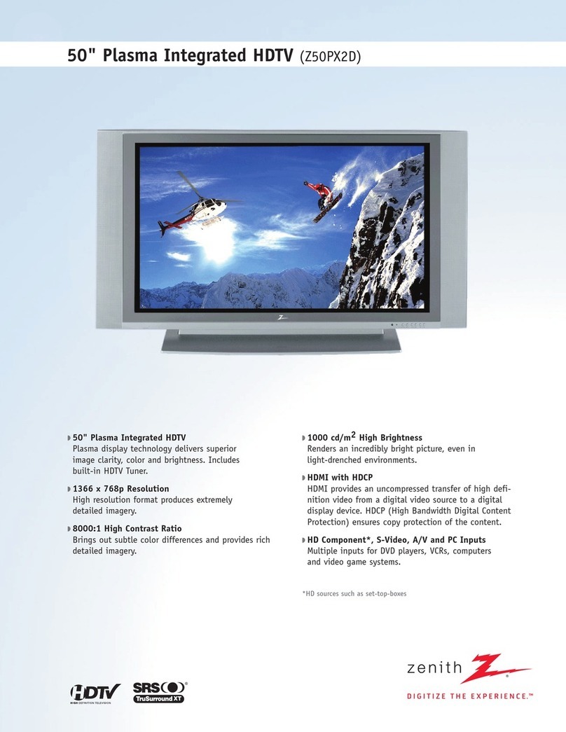 Zenith Z50PX2D - 50" Plasma HDTV User manual