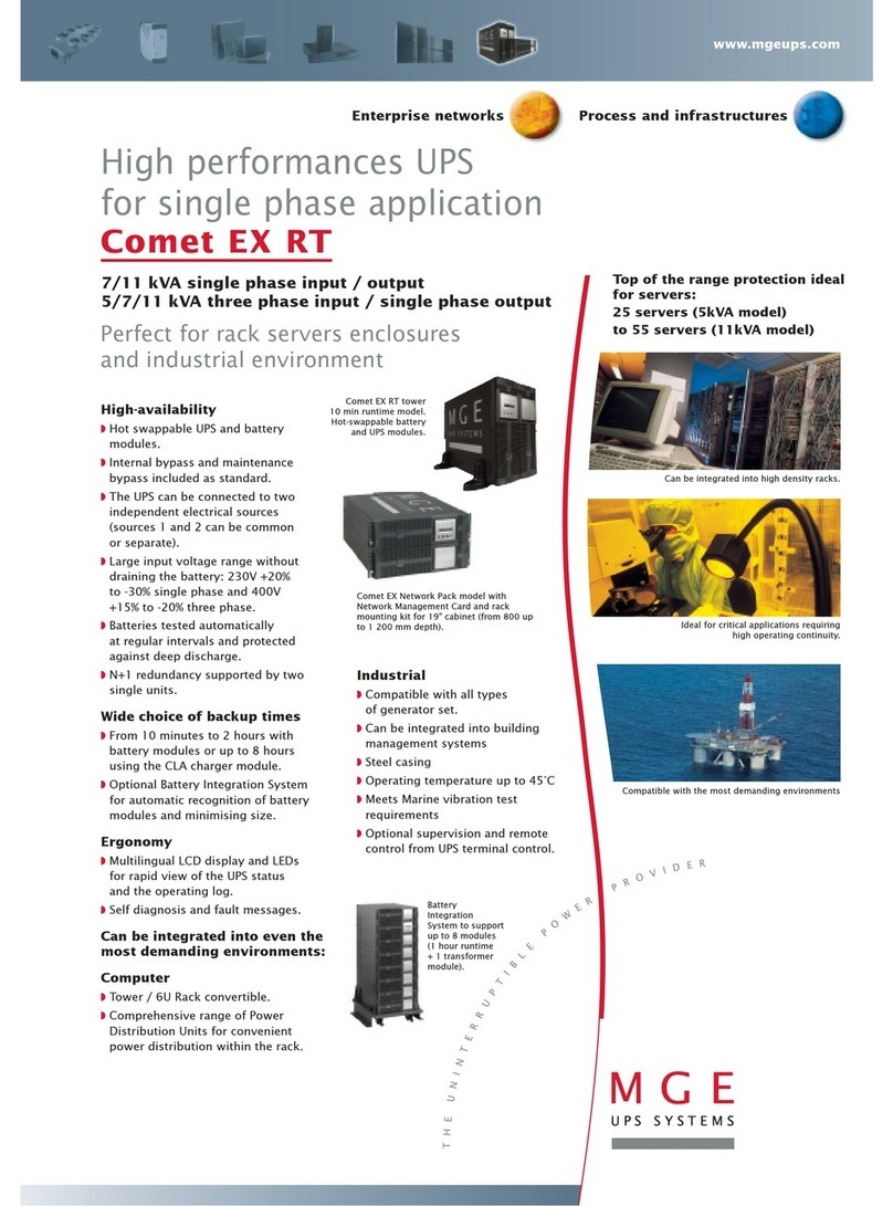 MGE UPS Systems Comet EX RT 5 kVA Specifications