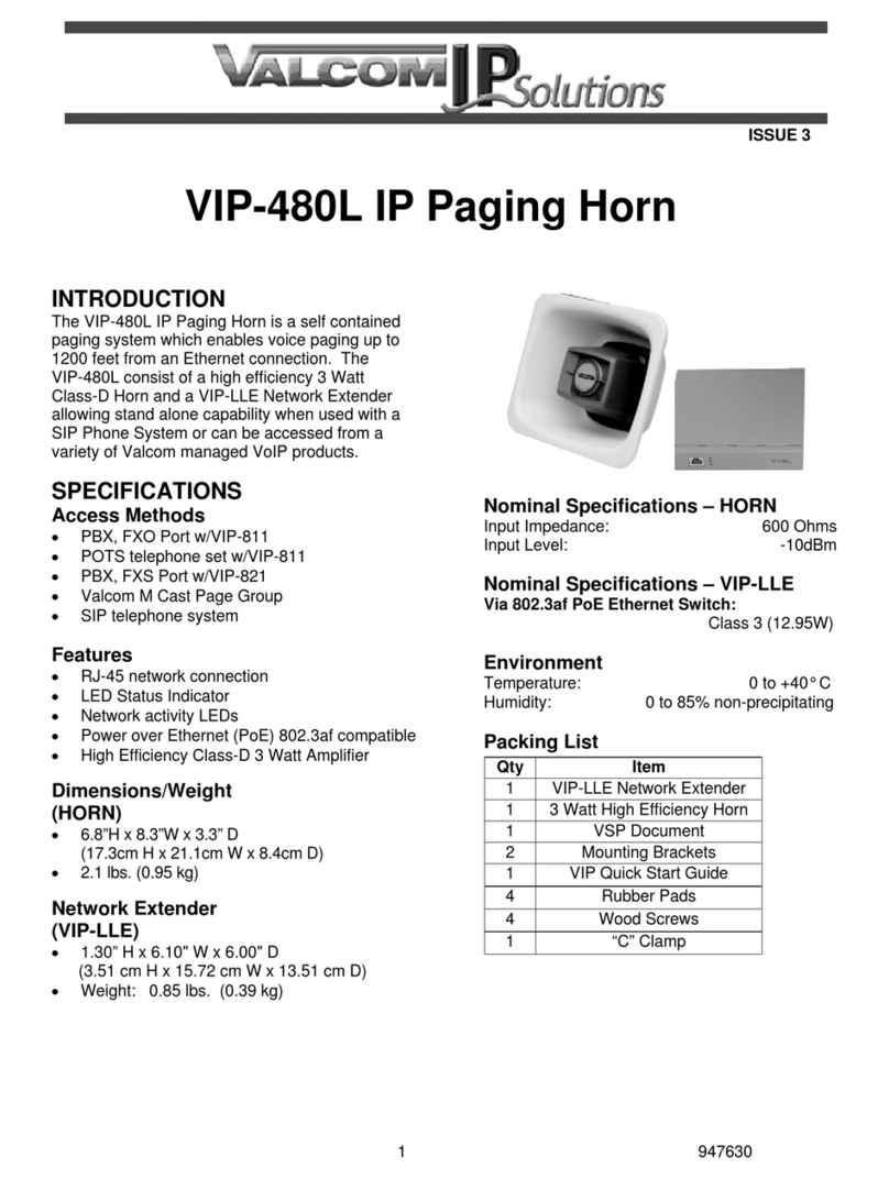 Valcom VIP-480L User manual