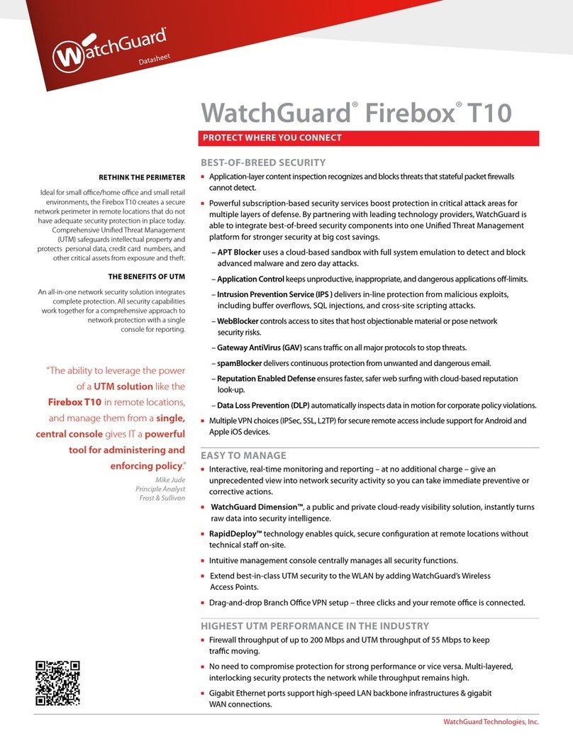 Watchguard Firebox t10 User manual Watchguard Firebox t10 User manual