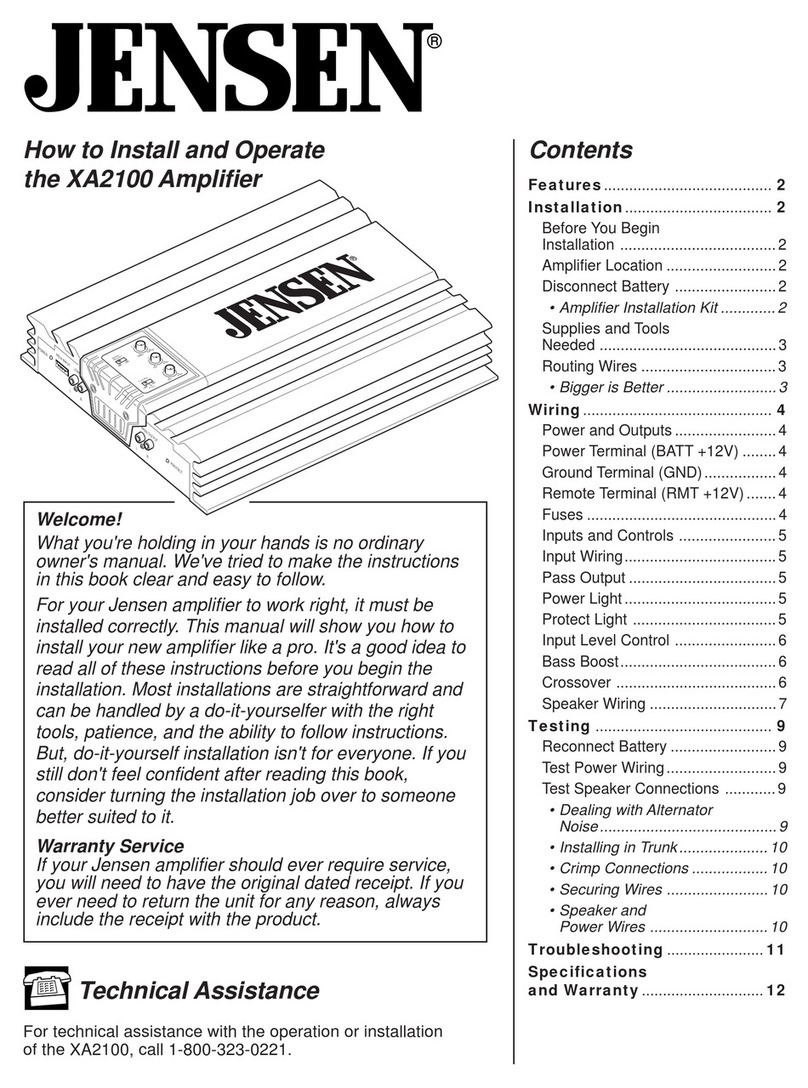 Jensen XA2100 Installation guide
