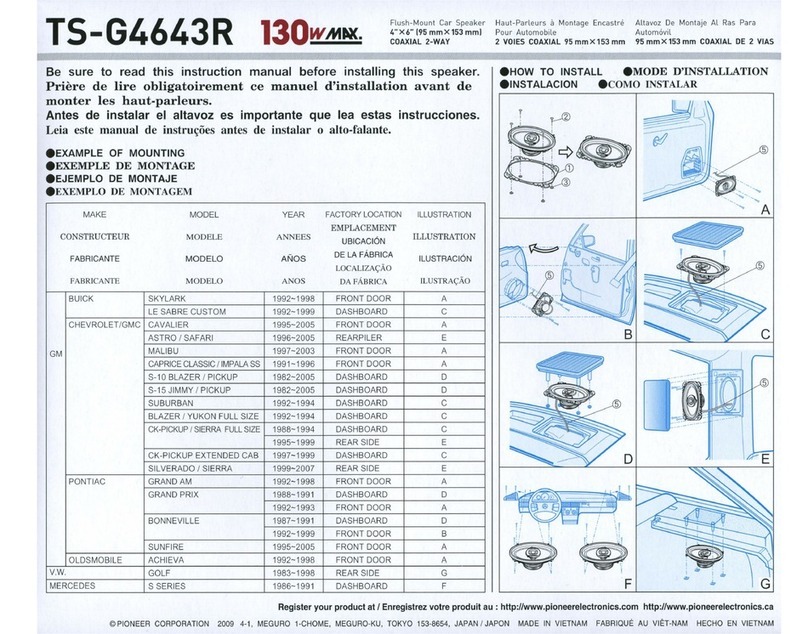 Pioneer TS-G4643R installation guide Pioneer TS-G4643R installation guide