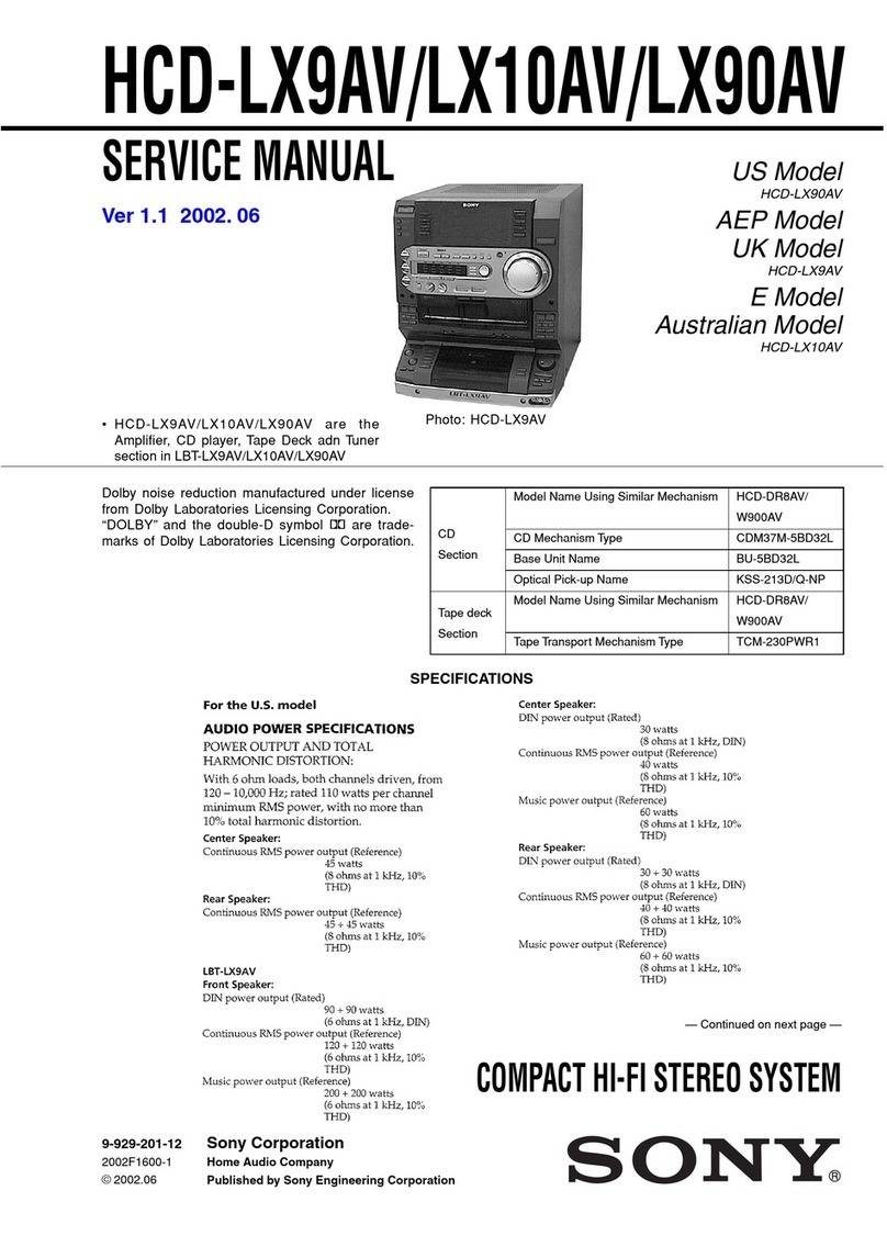 Sony HCD-LX9AV User manual Sony HCD-LX9AV User manual