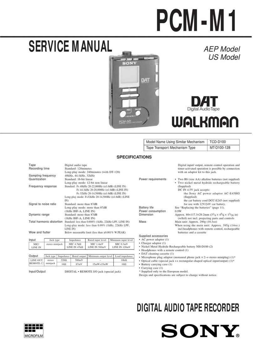 Sony Walkman PCM-M1 Service manual