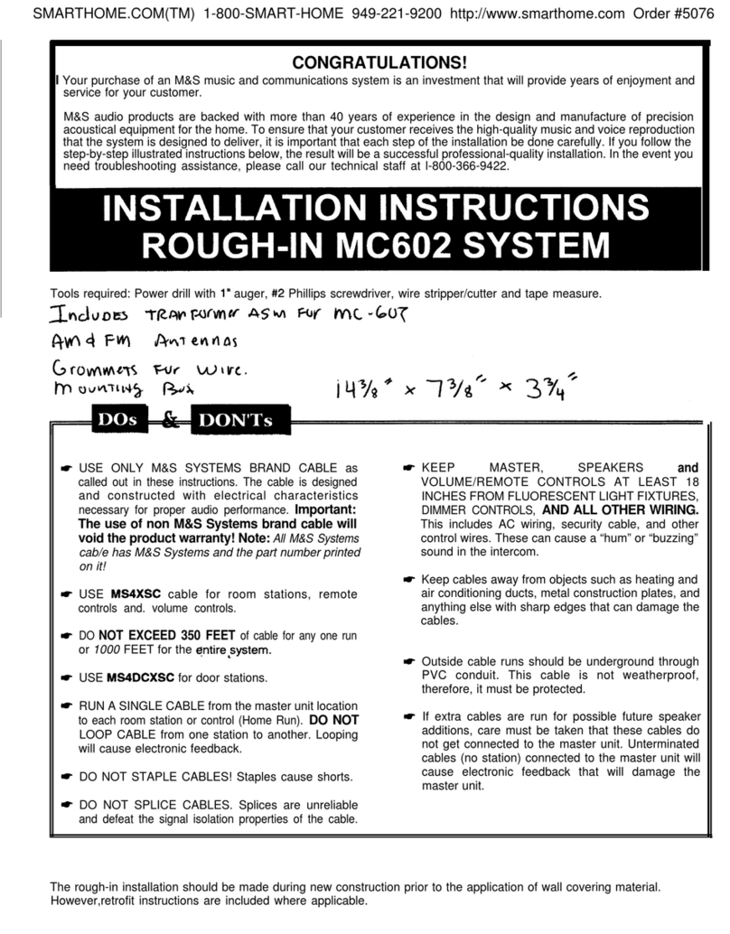 smart home MC602 installation instructions