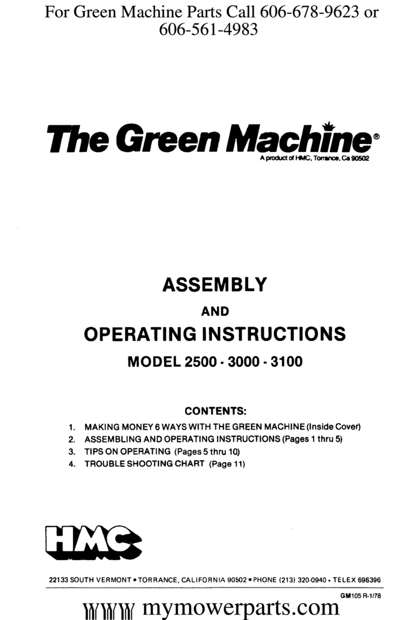 HMC The Green Machine 2500 Assembly and operating instructions