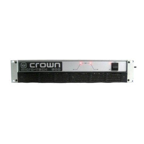 Crown Micro-Tech 600 Reference manual