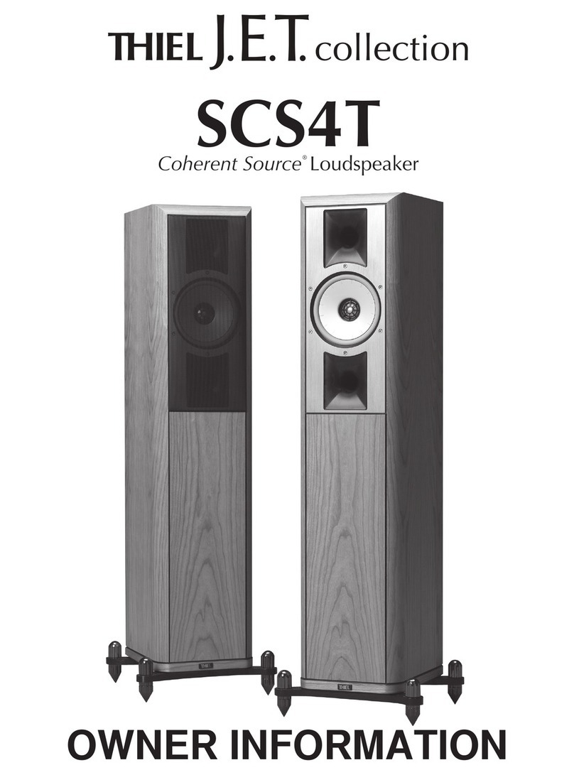 Thiel Audio Products J.E.T. Coherent Source SCS4T Owner's Information