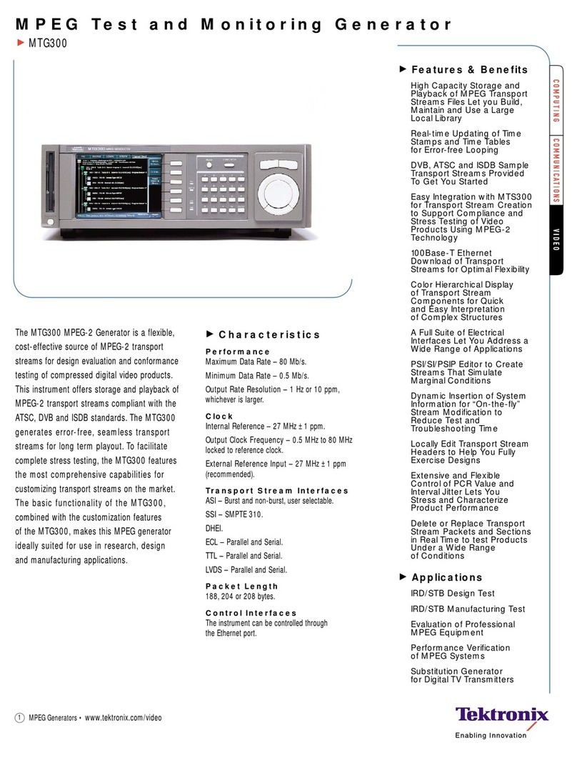 Tektronix MTG300 User manual