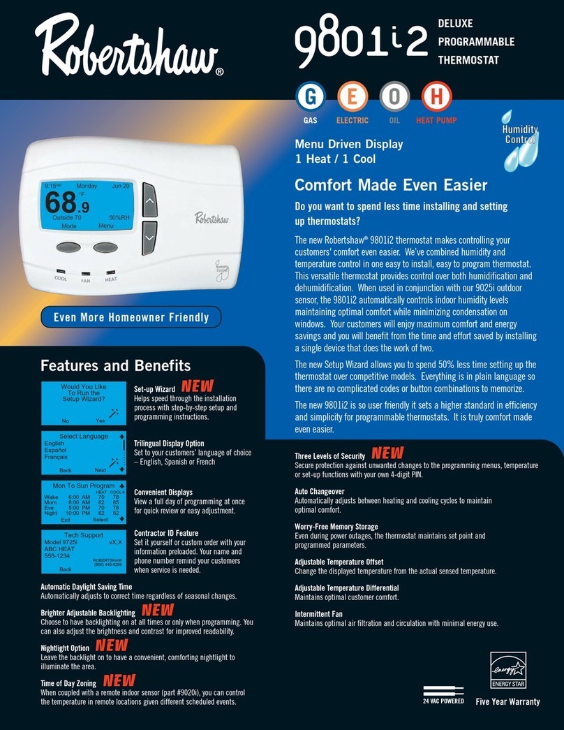 Robertshaw 9801i2 User manual