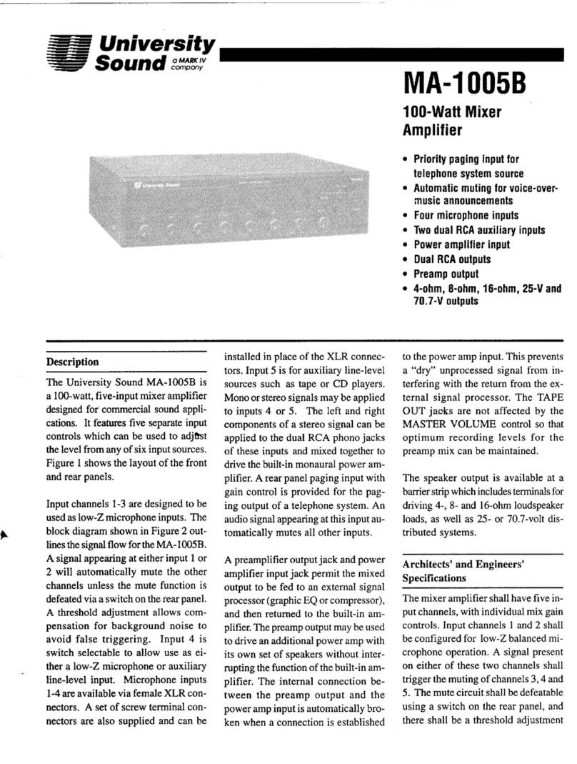 University Sound MA-1005B User manual University Sound MA-1005B User manual
