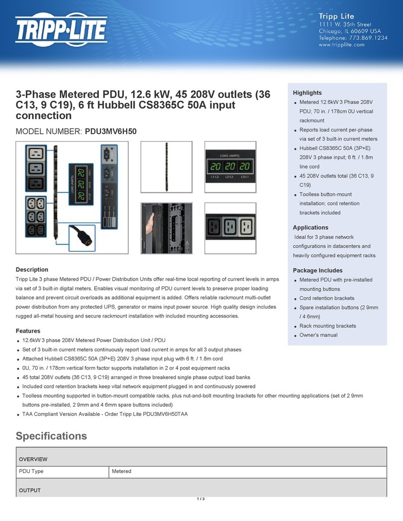 Tripp Lite PDU3MV6H50 User manual Tripp Lite PDU3MV6H50 User manual