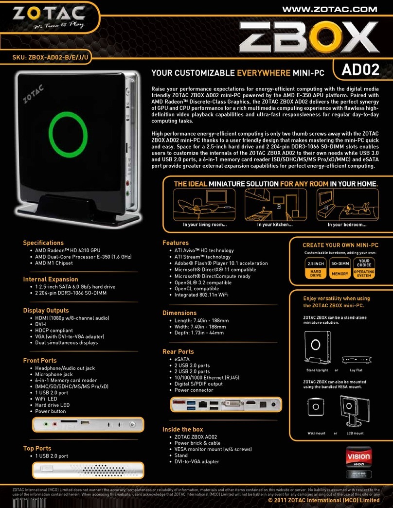 Zotac ZBOX-AD02-B User manual Zotac ZBOX-AD02-B User manual