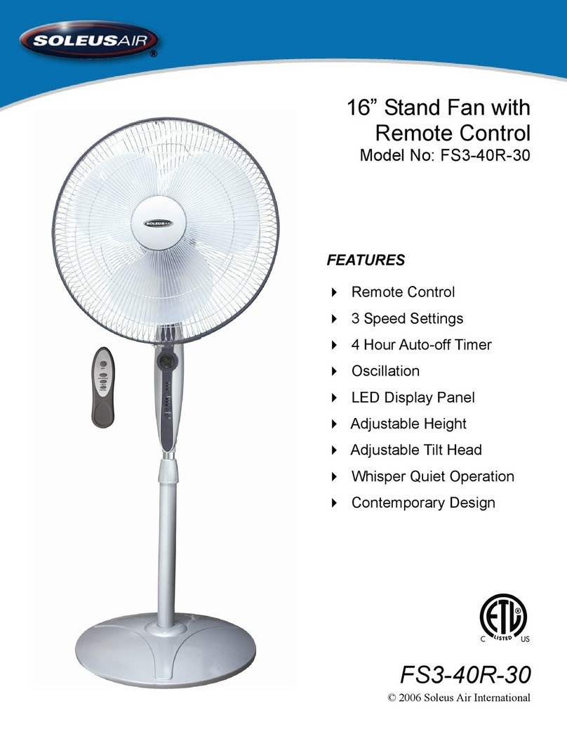 Soleus Air FS3-40R-30 owner's manual
