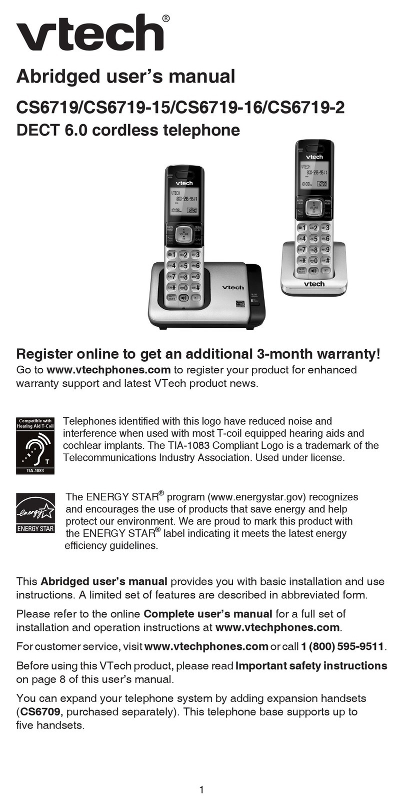 V-tech CS6719 User manual