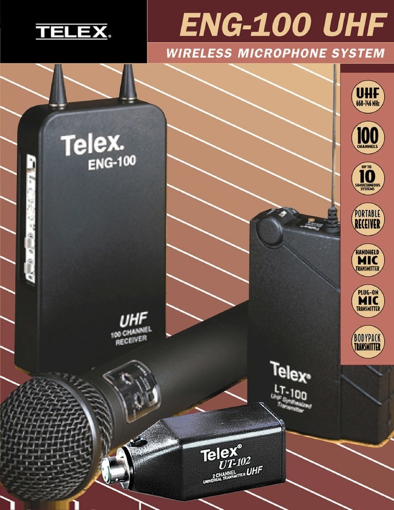 Telex ENG-100 UHF Specifications Telex ENG-100 UHF Specifications