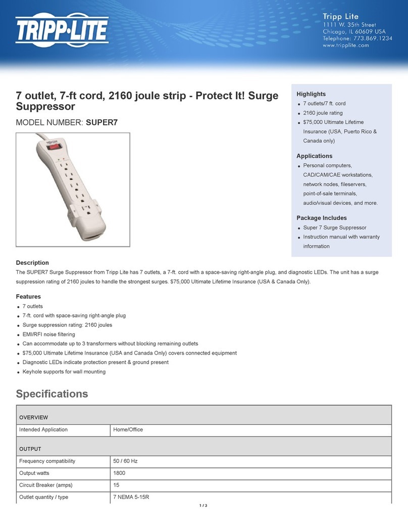 Tripp Lite SUPER7 Specifications Tripp Lite SUPER7 Specifications