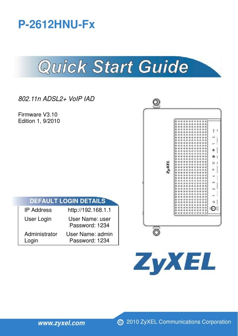 ZyXEL Communications P-2612HNU-Fx Series quick start guide