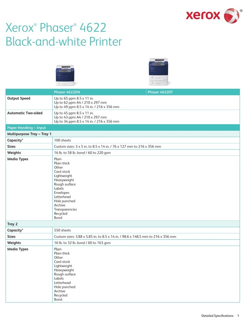Xerox Phaser 4622 Specfications