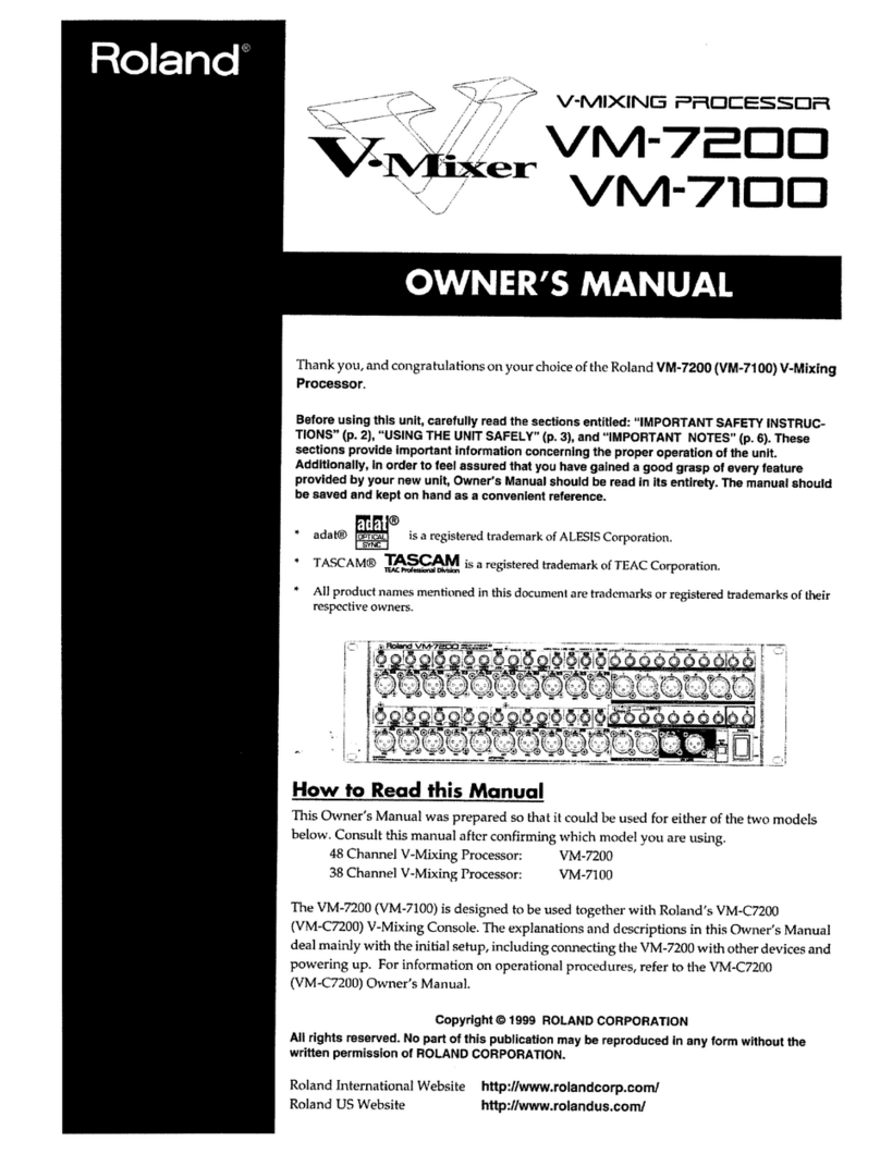Roland V-Mixer VM-7200 User manual Roland V-Mixer VM-7200 User manual